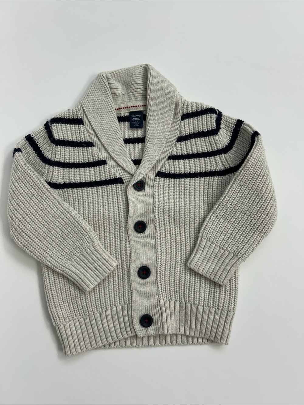 Baby Gap Striped Shawl Collar Knit Cardigan Sweater Size 12-18 Months
